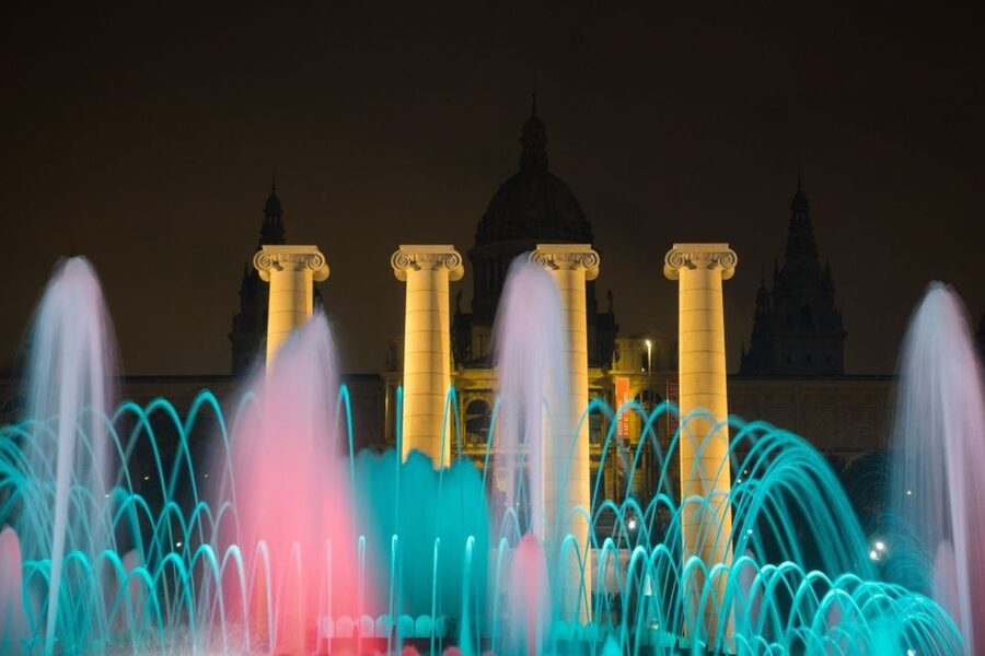 Barcelona Cable Car Sky Views, Magic Fountain & Castle Visit - Riding the funicular and cable car to Montjuïc