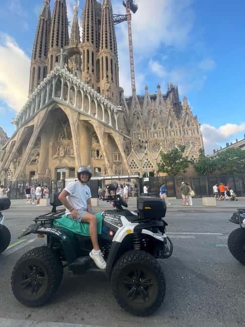 Barcelona: City Sights Electric Quad Tour - The Sagrada Familia from the street
