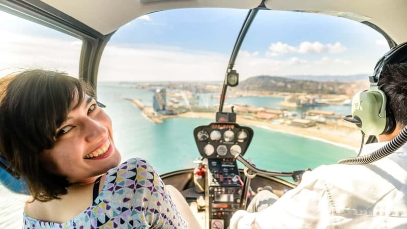 Barcelona: Helicopter Flight over Barcelona's Coastline - The 19th-century city grid from above