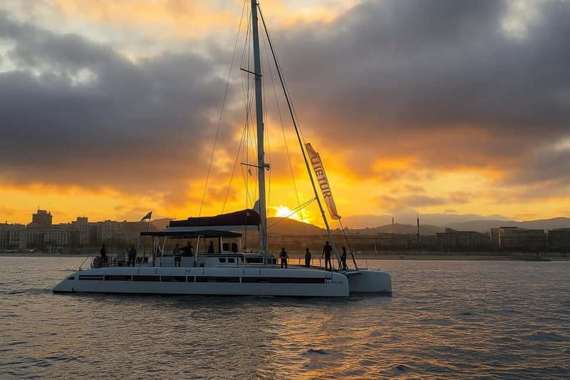 Barcelona: Luxury Catamaran Sunset Cruise - The first 40 minutes: sailing past Barcelona’s waterfront