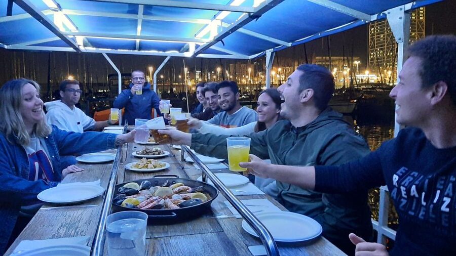 Barcelona: Private Evening Cruise with Dinner and Drinks - Barcelona’s skyline after sunset