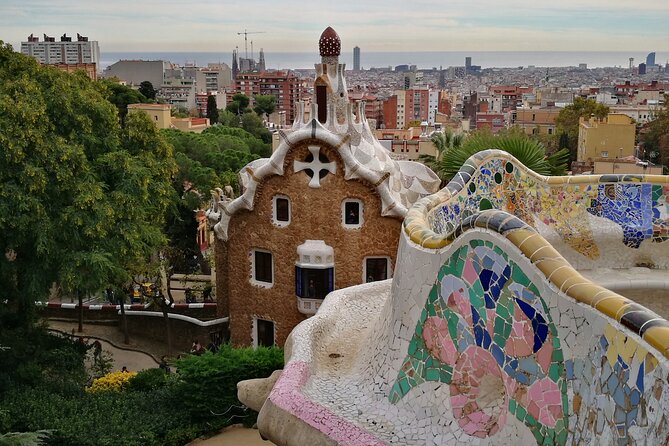 Barcelona Sagrada Familia and Guell Park drink and tapa - Park Güell: mosaics, symbols, and city views