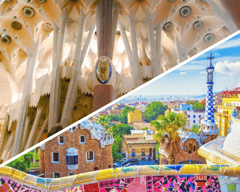 Barcelona: Sagrada Familia with Towers and Park Güell Tour - Parc Güell: mosaics, columns, and a hurried hour and a half
