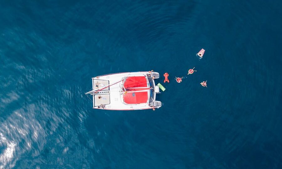 Barcelona: Sunset or Day Catamaran Cruise with Tapa & Drink - Space, seating, and comfort on board