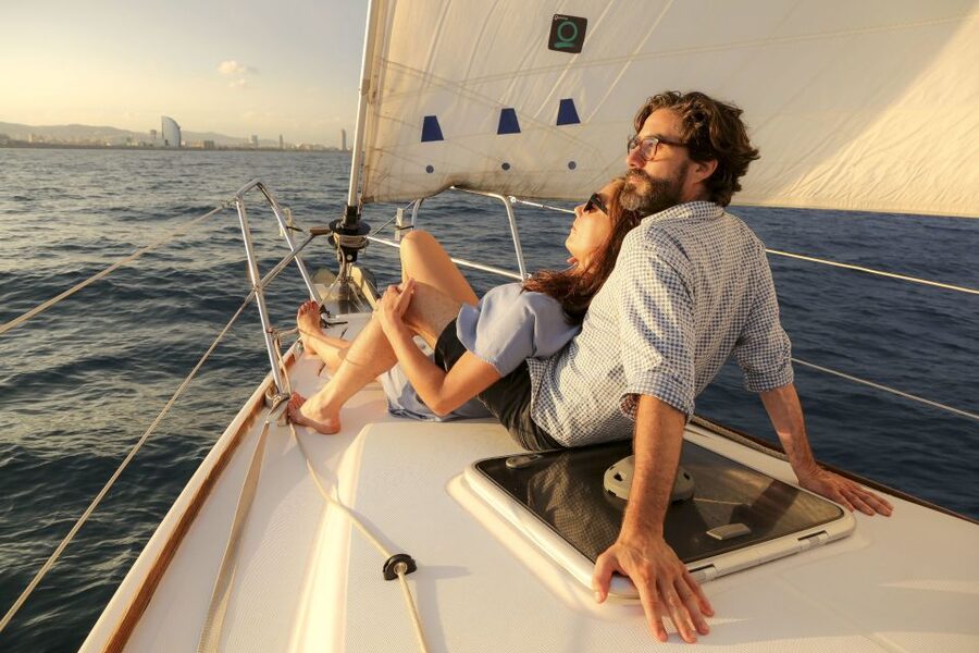 Barcelona: Unique Sunset Sailing Tour with Tapas & Open Bar - Steering the 12-meter yacht