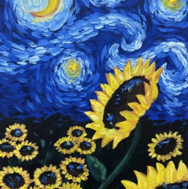 Barcelona: Wine and Van Gogh Paint and Sip Painting Class - Learning basic painting techniques without pressure
