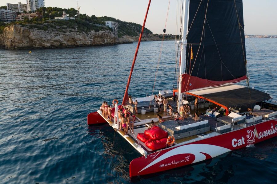 Cambrils: Catamaran Cruise with Drinks and BBQ Lunch Option - The first hour along the Catalonia coast