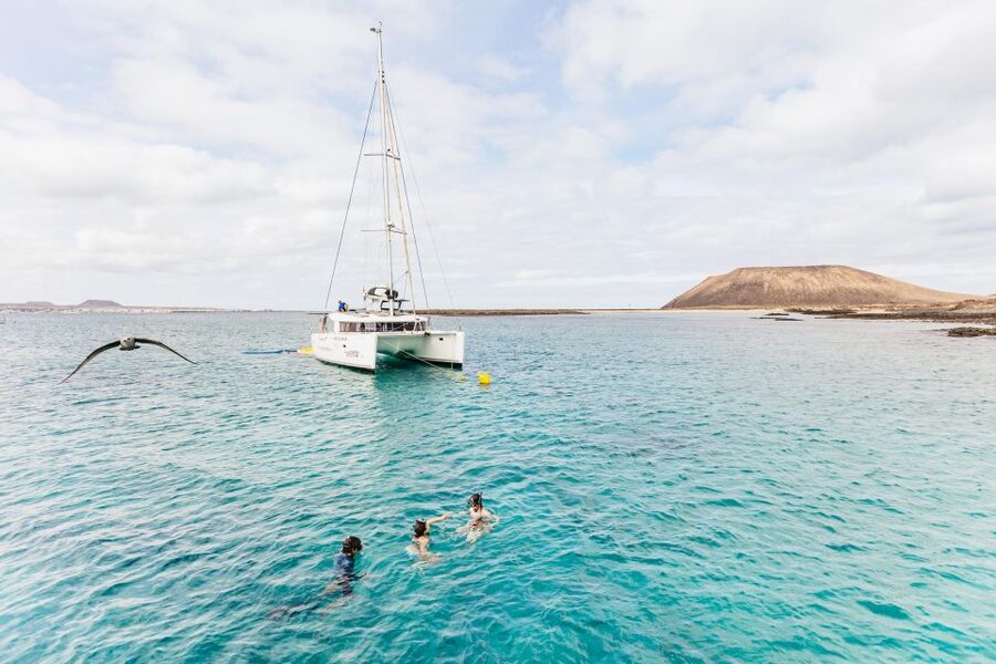 Corralejo: Lobos Island Catamaran Tour with Drinks & Snorkel - What the four-hour schedule feels like