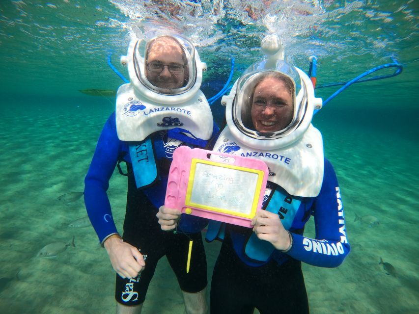 Costa Teguise : Underwater Sea Trek Experience - Entering the Water With a Helmet and Hose