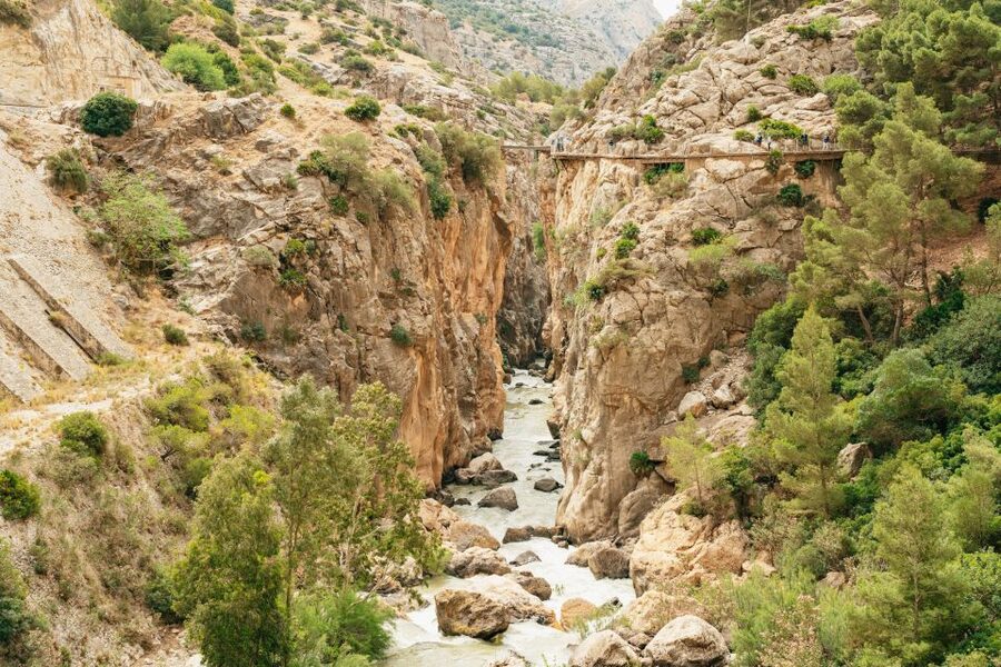 El Chorro: Caminito del Rey Guided Tour with Shuttle Bus - Walking the 3-kilometer footbridge