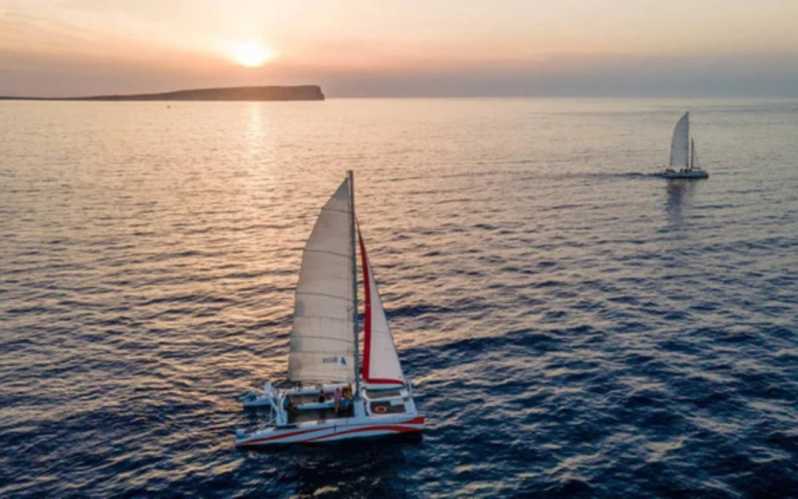 Fornells: Catamaran Sunset Cruise of Menorca's Coast - The swim and snorkeling stop