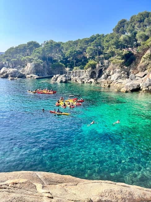 From Barcelona: Costa Brava Kayak & Snorkel Tour with Picnic - Snorkeling in clear Mediterranean water