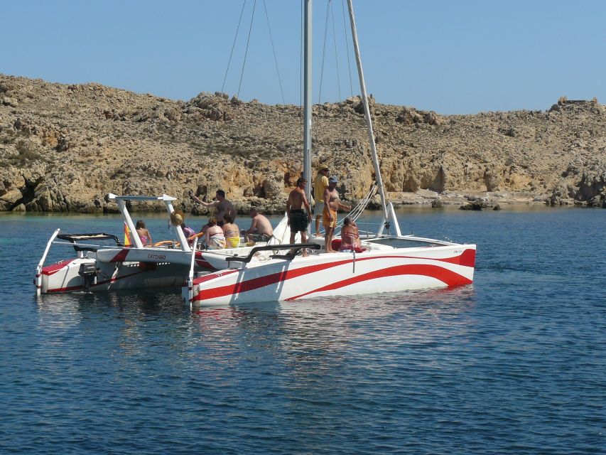 From Fornells: Half-Day Menorca Catamaran Trip w/ Snorkeling - The swim stop and snorkeling time