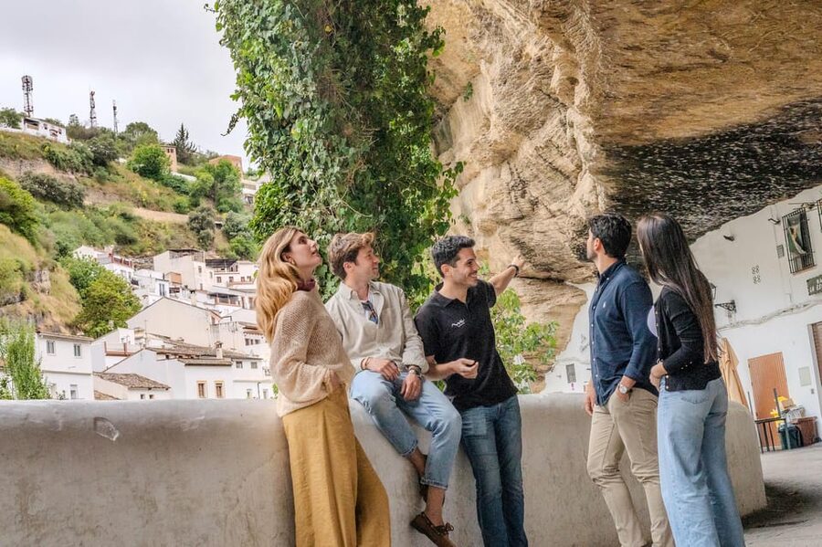 From Málaga: Ronda, White Village & Sevilla Day Trip - Setenil de las Bodegas and its stone-covered streets