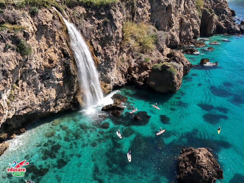 From Nerja: Guided Paddle Surf Cliffs and Maro Waterfall - Paddling from Burriana Beach toward Maro