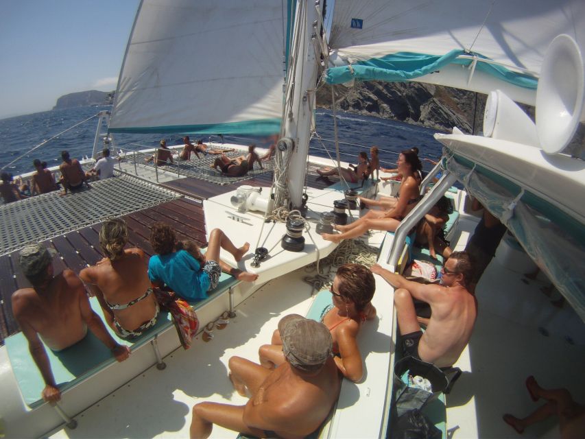 From Roses: Catamaran Cruise Cap Norfeu - Cadaqués - Leaving Roses from the Ginjolers dock