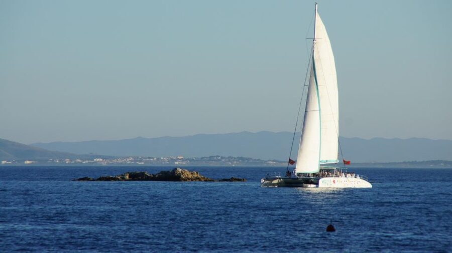 From Roses: Sunset Catamaran Cruise - Setting out from Roses for a Bay of Roses sunset