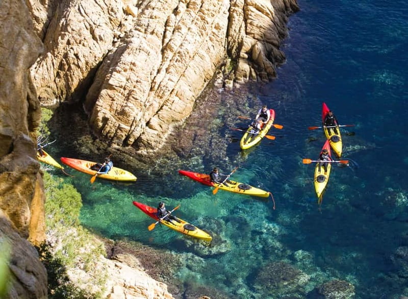 From Sant Feliu de Guíxols: Kayak and Snorkel in Costa Brava - Starting beside Sant Feliu de Guíxols beach