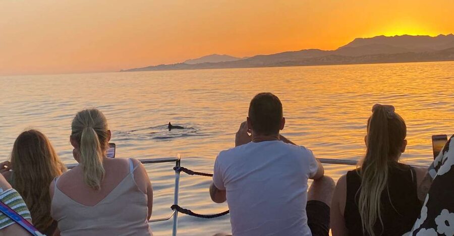Fuengirola: Sunset Boat Tour with a Drink - A drink, open water, and a front-row choice