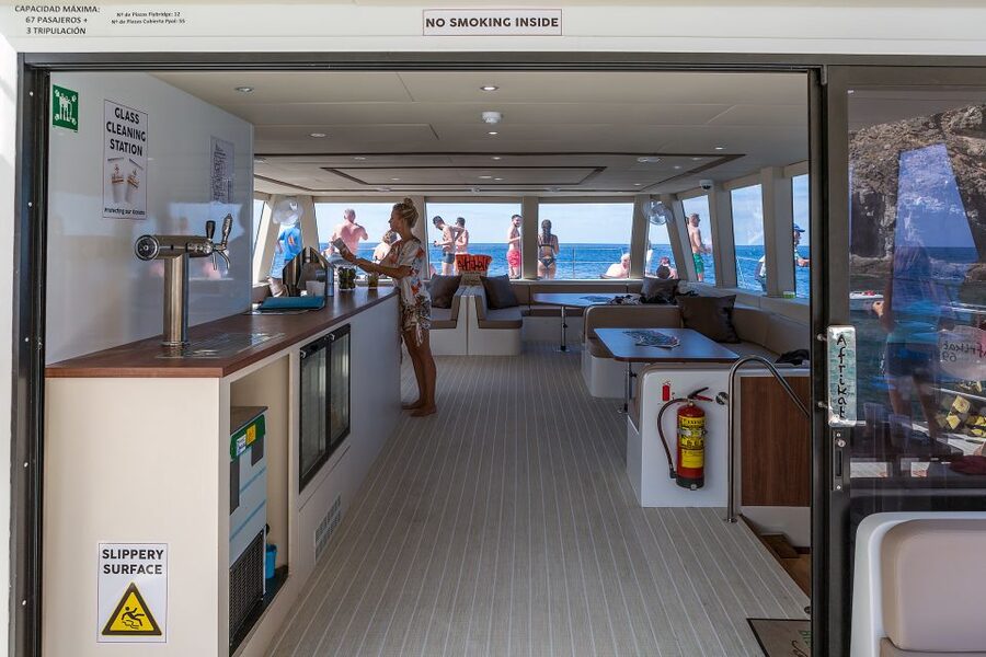 Gran Canaria: Fun Catamaran Cruise with Food and Drinks - The Mogán bay stop: swimming, snorkeling, and lunch