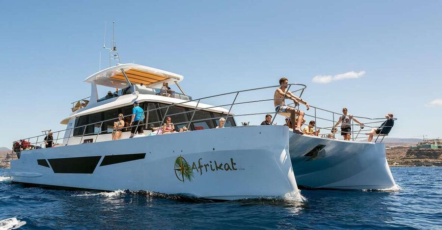 Gran Canaria: Fun Catamaran Cruise with Food and Drinks - Boarding the catamaran in Puerto Rico