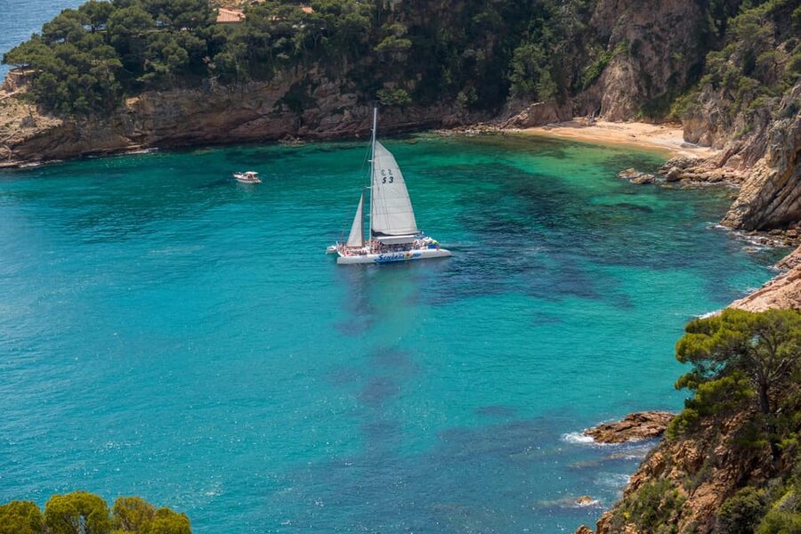 Lloret de Mar: Catamaran Sailing Cruise with BBQ and Drinks - From Lloret beach to open water