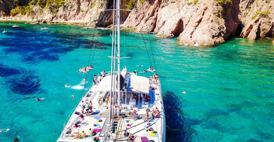 Lloret de Mar: Catamaran Sailing Cruise with BBQ and Drinks - BBQ lunch on the catamaran