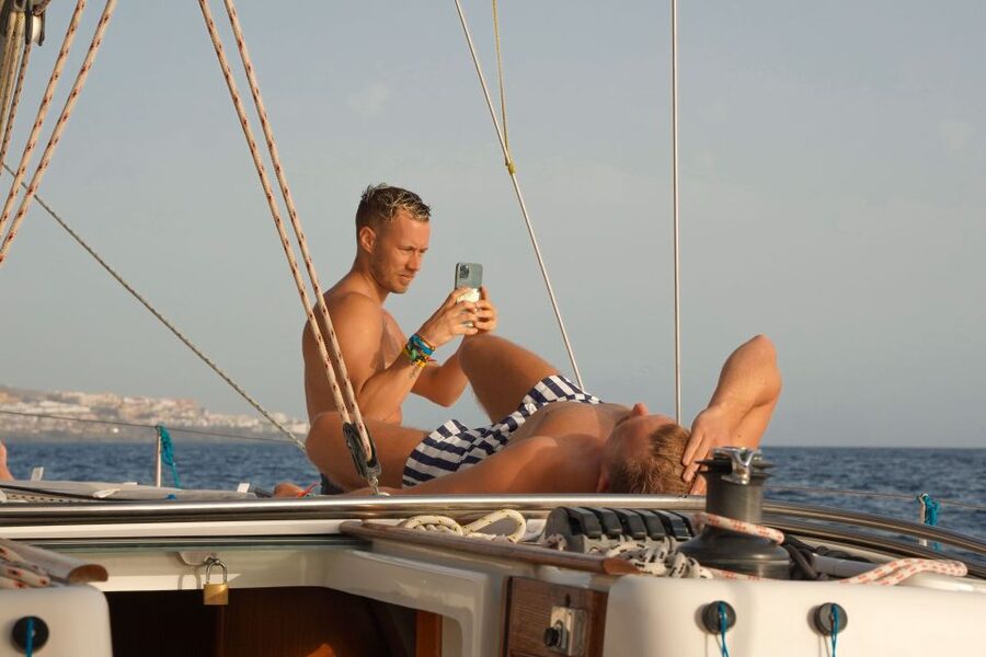 Los Gigantes: Sailing Excursion with Swimming, Drink & Tapas - The swim and snorkeling stop