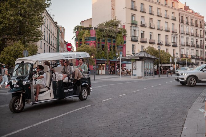 Madrid Historical Tour with Local Guide in Eco Tuk Tuk Private - Food, neighborhoods, and Madrid’s central streets