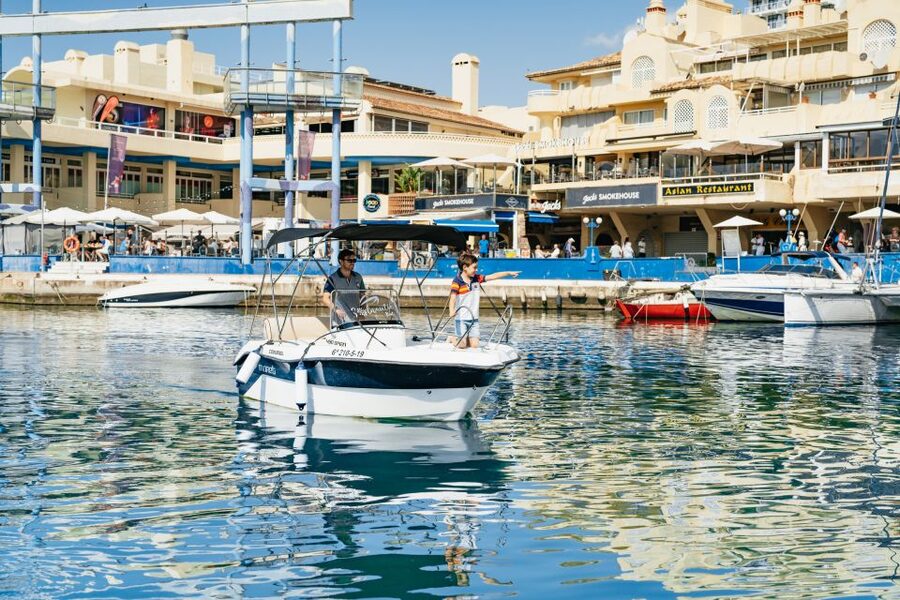 Malaga: Boat Rental without a License for Dolphin Watching - Swimming, sun, shade, and music