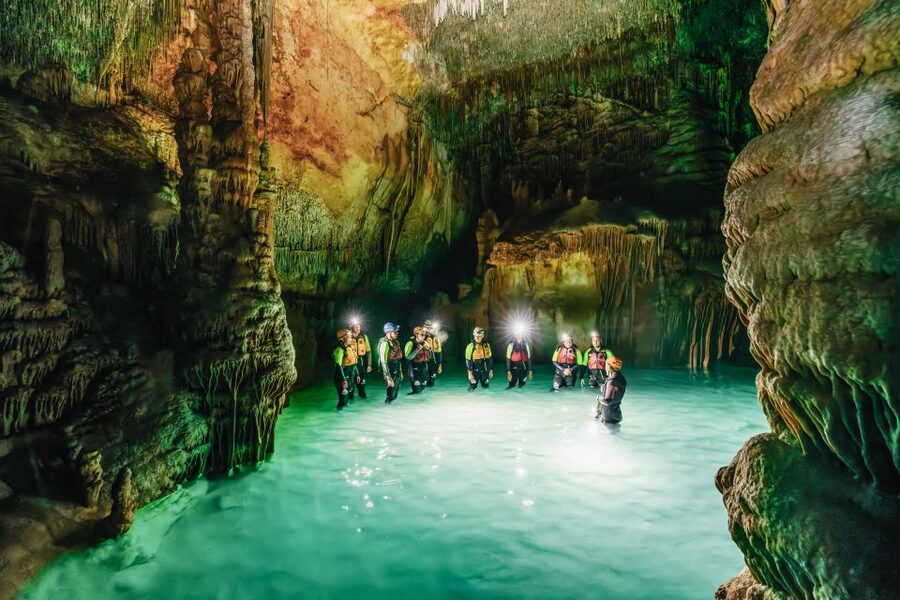 Mallorca: Cova des Coloms Caving Trip with Hotel Transfer - Inside the cave, natural pools replace the usual show