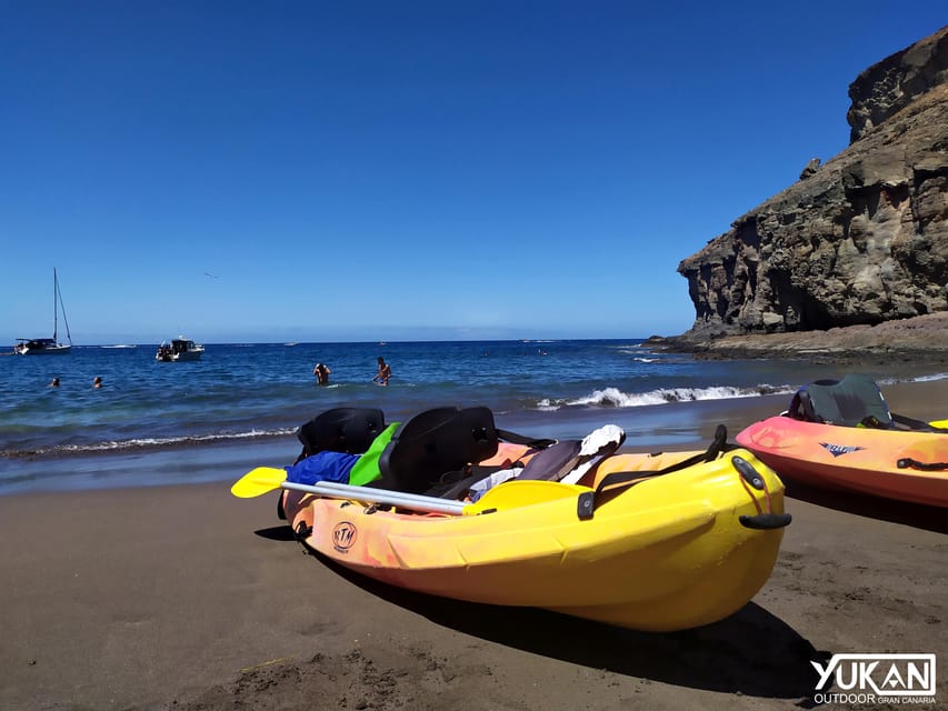 Mogán: Guided Kayak to Caves and Snorkeling Tour - Snorkeling at the secluded beach