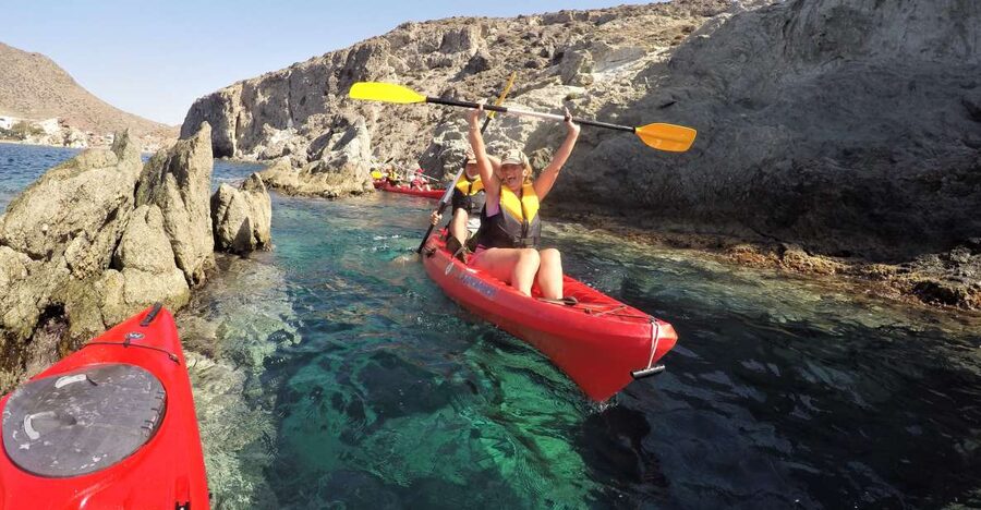 San José: Cabo de Gata Natural Park Kayak and Snorkel Tour - Cabo de Gata from a kayak: key points