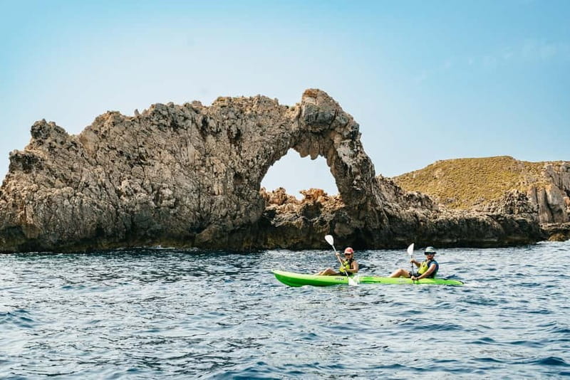 Santa Ponsa: Marine Reserve Kayak Tour - Swimming in clear Mediterranean water
