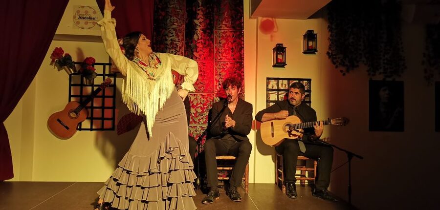 Seville: Flamenco Show at Tablao Flamenco Andalusí - Meeting the artists and taking home a fan