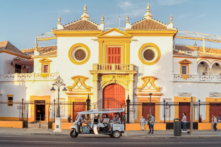 Seville: Private City Tour by Eco Tuk Tuk - The Real Maestranza bullring from the outside