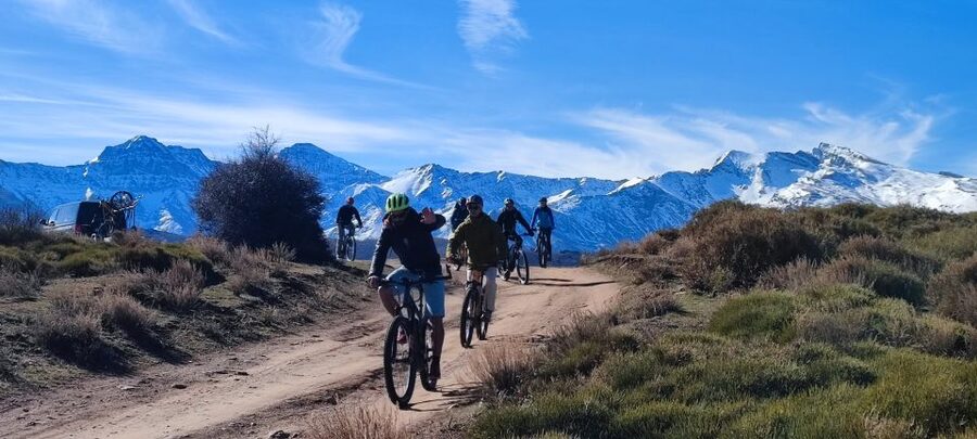 Sierra Nevada Small Group E-Bike Tour - Leaving the peaks on an electric mountain bike