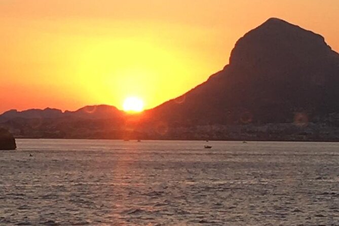 Sunset in Dénia from the Catamaran Mundo Marino - What the boat is really like