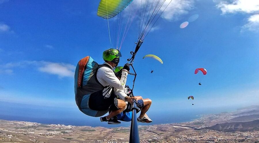 Tenerife: Tandem Paragliding Flight - The takeoff: a short run into the air