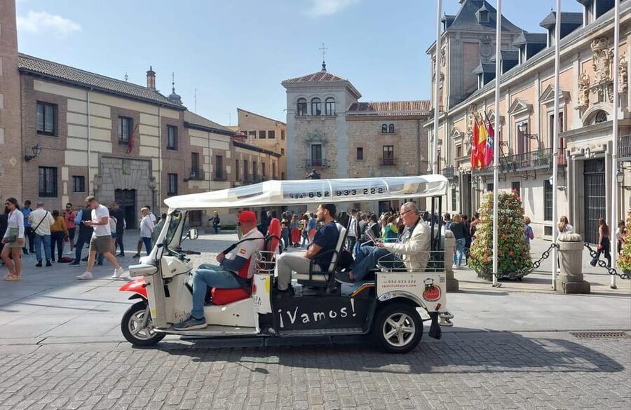 Tour Madrid: Secrets in a Electric Tuk Tuk - Plaza Mayor: Madrid’s grand public room